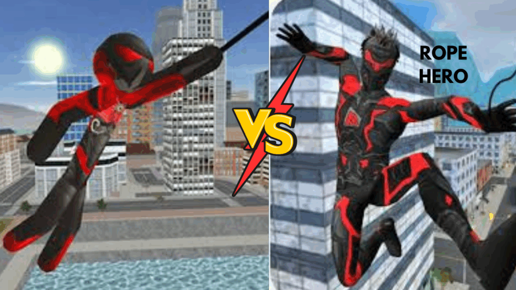 Rope Hero Mod APK action gameplay