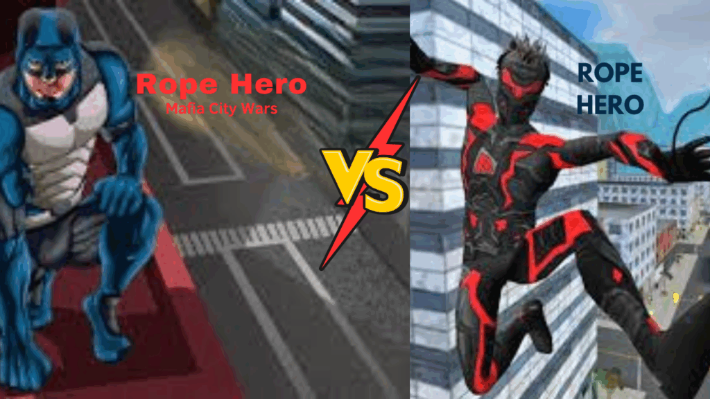 Rope Hero Mod APK city gameplay scene